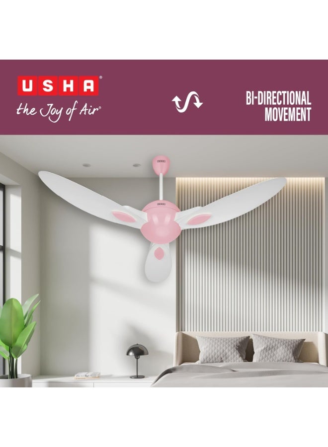 أوشا USHA New Bloom Series (Inspired by Plumeria) BLDC Ceiling Fan with Bi-Directional Feature | Sleep/Boost/Timer Modes | RF Remote | Whisper-Quiet | Dust-Resistant (white & Light Pink) - Image 3